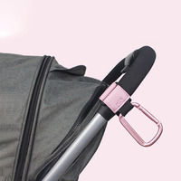 Crochet de poussette réglable à boucle auto-agrippante en PU avec boucle en D, support multifonctionnel pour poussette, accessoires de suspension