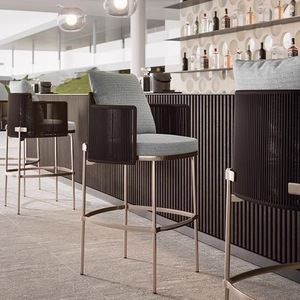 Nordic Rope Rattan aluminum Waterproof Dinning <b>Chair</b> Patio Restaurant Aluminium <b>Stackable</b> Outdoor bar <b>Chair</b> for Garden hotel - Product Image 2
