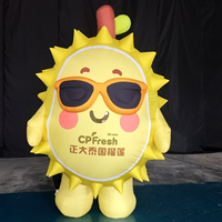 Modèle géant gonflable personnalisé de durian, lunettes de soleil, ballon de dessin animé en forme de fruit, en tissu Oxford résistant à l'eau pour fêtes estivales en extérieur