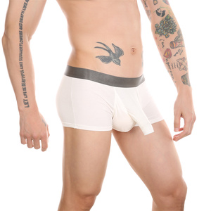 Calzoncillos bóxer de punto de fibra de bambú suave para hombre, de tiro bajo, transpirables, con tacto de seda elástico, novedad 2022 al por mayor - Product Image 5