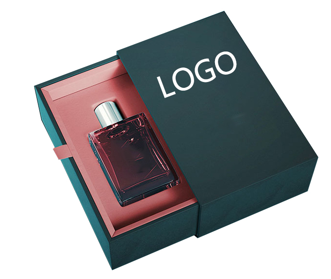 Custom Logo Luxury Sliding Rigid Cardboard Paper Packaging Small Gift Drawer Box with Ribbon Handle for Perfume Candle Cosmetics