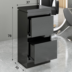 Modernos y Sencillos Gabinetes de Pared para Salón de Belleza y Barbería, de Dos Niveles, en Acero Inoxidable Dorado, Plateado y Negro - Product Image 4