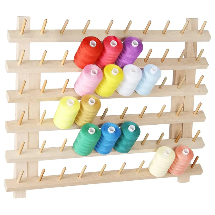 Holz 60/120-Spule Näh-und Stick garn Rack Organizer Hochwertiges Holz regal