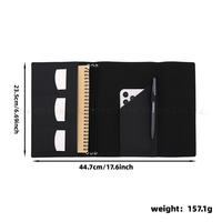Couverture de carnet à 3 volets avec bande élastique, pochette de planificateur rechargeable pour carnet A6, idéale pour le bureau, les voyages et l'enregistrement quotidien