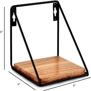 <b>Wall</b> <b>Mounted</b> Wooden <b>Shelf</b> Square Shape Hanging Storage Rack For Living Room Bedroom Dormitory Bedside Organization - Product Image 4