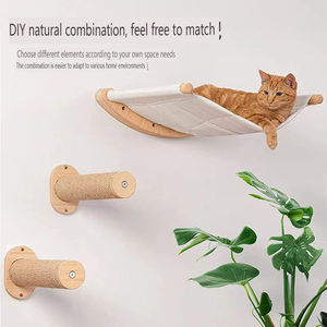Ahşap kedi duvar hamak balkon asılı kedi yatak merdiven askıya Pet kedi ağacı & <span class=keywords><strong>Scratcher</strong></span> - Product Image 6