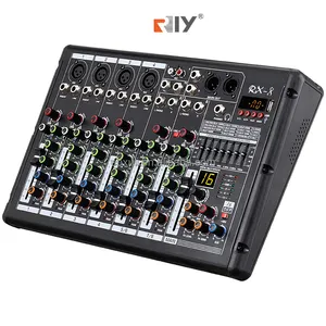RIY hot sale professional 8-channel audio mixing console audio BT mini dj mixer