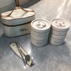 Boîte à lunch pour enfant fabriquée en Chine, ensemble de boîtes à lunch multi-couches, <span class=keywords><strong>chauffe</strong></span>-aliments, boîte bento en acier inoxydable 304 avec sac - Product Image 2