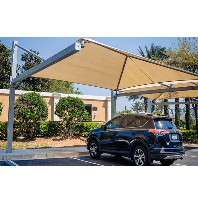 Hochwertiges Rechteck HDPE Rohmaterial UV-beständiges Dreieck Outdoor Shade Sails & Nets mit UV-Parkplatz Lot Sun Shade Sail