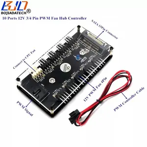 10 port 4Pin 12V PWM Fan Hub Splitter adaptörü SATA SATA güç konnektörü ile PC bilgisayar vaka