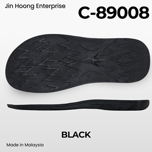 Jin Hoong Men C-89008, Suela Exterior Ligera de PVC Negro, Resistente al Agua, Antideslizante y Duradera, Hecha en Malasia - Product Image 3