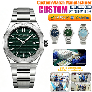 Reloj Octagonal BESSERON para Hombre, Movimiento de Cuarzo Japonés Miyota, Resistente al Agua 5ATM, Acero Inoxidable 316L, Brazalete Integrado, Lujo OEM - Product Image 1