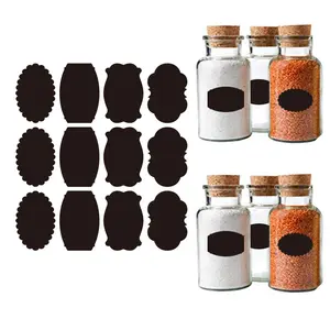 156PCS Chalkboard Spice Labels Sticker Round Pantry Sticker Set Waterproof Spice Organization Storage Bottle Jars Sticker