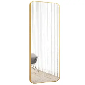 Body Bedroom Arch Led Framed Decor Wall Full Length Stand Floor Mirror With Drawer