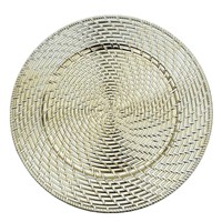 Assiettes de Présentation en Plastique Style Osier de Luxe Sans BPA pour Mariages, Fêtes et Dîners – Vente en Gros