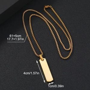 Collana con Ciondolo Personalizzato TD con Foto, Placcato Oro 18K, Acciaio Inossidabile, Forma Oblunga, Catena a Maglie, Classico e di Tendenza, con Numero, Come Regalo - Product Image 5