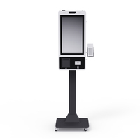 Kiosque à écran tactile de commande et de paiement en libre-service de 27 pouces, machine de paiement automatique, scanner de code-barres, kiosque pour restaurant