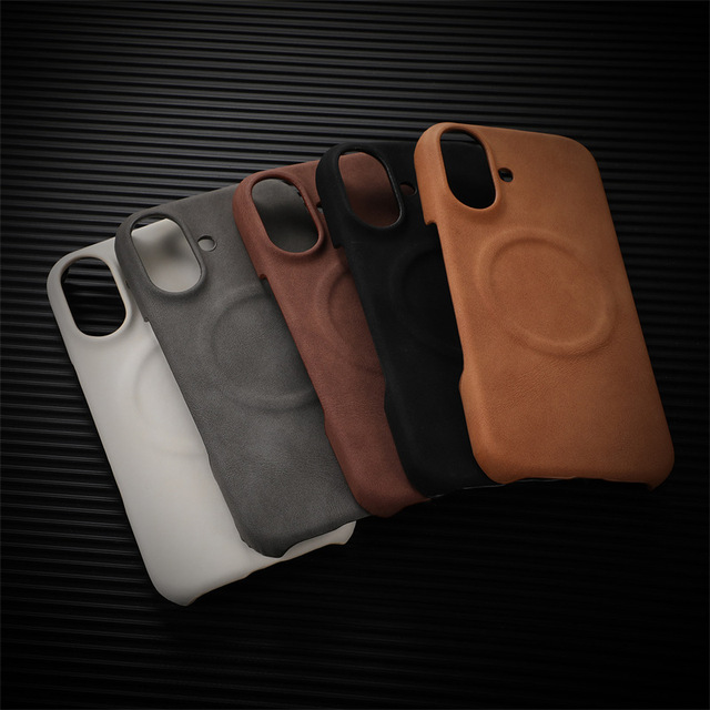 Magnetic Matte Retro Sheepskin PU Leather Case for iPhone 16 15 14 13 12 Pro Max 16 Plus Wireless Charging Business Shell Cover