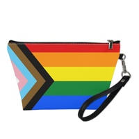 Pochette de maquillage personnalisée imprimée UV sur le thème arc-en-ciel gay, idéale pour les voyages d'affaires, le rangement sur coiffeuse et la vente au détail