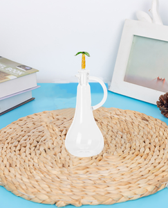 Vente en gros de vinaigre à huile en verre vintage transparent personnalisé Pot d'huile d'olive avec couvercle en forme de palmier - Product Image 4