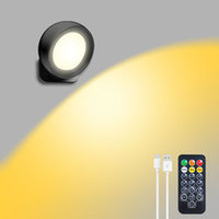 Appliques murales magnétiques adhésives rechargeables RVB LED amovibles Éclairage 15 couleurs Rotation à 360 ° tactile avec télécommande