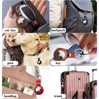 Porte-clés 2026 en cuir PU, étui de suivi pour localisateur d'animaux de compagnie, en stock, vente en gros