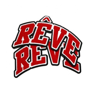 Tùy chỉnh thư Chenille thêu sắt trên huy hiệu may trên các bản vá lỗi với chúng tôi Biểu tượng đô la cho Hoodies và quần áo - Product Image 6