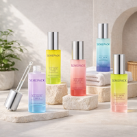 Flacon de sérum en verre de luxe vide 30ml 50ml avec bouton rotatif à pression, logo personnalisé pour emballage cosmétique d'huiles essentielles et de soins de la peau