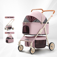 Poussette pour chat, poussette pour animaux de compagnie d'extérieur, transporteurs et produits de voyage pour chiens et animaux de compagnie, poussette double pour animaux de compagnie