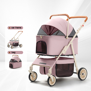 Poussette pour chat, poussette pour animaux de compagnie d'extérieur, transporteurs et produits de voyage pour chiens et animaux de compagnie, poussette double pour animaux de compagnie - Product Image 6