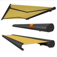 Auvent de balcon électrique à télécommande moderne en aluminium avec voile en acrylique enduit de PVC extensible et résistant au vent DUOCAI