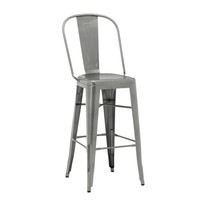 Ensemble de table et chaises de bar rondes en métal rouge pour extérieur, mobilier de bistrot commercial, tabourets hauts pour patio