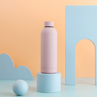 Bouteille d'eau en acier inoxydable avec peinture en caoutchouc souple 17OZ, flacon de sport à petite bouche pour lait 500ML