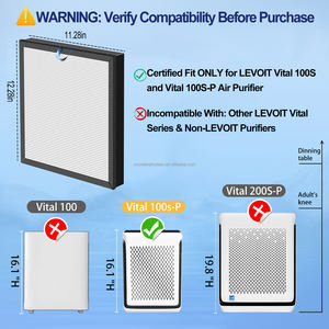 Filtro di sostituzione dei filtri al carbone attivo HEPA di grado H13 3-in-1 vitale da 100-p con filtro purificatore d'aria 100 vitale LEVOIT - Product Image 4