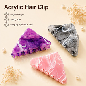 Pince à cheveux en acrylique de luxe aux couleurs modernes, construction durable pour une maintien sécurisé des cheveux, accessoires de beauté - Product Image 3