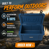 Glacière Rotomoulée Haut de Gamme Personnalisée Moderne Étanche Thermique 78QT Réutilisable avec Roues pour Pique-nique, Camping, Boissons et Vin