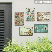 Letrero Metálico de Metal con Frase Positiva, Placa de Pared Impresa en 2D, Decoración Retro Desgastada para el Hogar, Jardín, Granja, Cocina