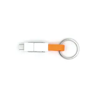 Hadiah Promosi Shenzhen USB C Ke USB C OTG Pengisian Cepat Gantungan Kunci 4-In-1 Kabel Pengisian Magnetik