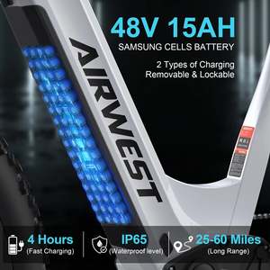 ร้านค้าของฉัน คลังสินค้า EU มอเตอร์ไร้แปรงถ่าน 750W ระบบ Low Step แบตเตอรี่ 15AH 48V จักรยานไฟฟ้าสำหรับผู้ใหญ่ ผู้หญิง ขี่บนหิมะ ขับเคลื่อนด้วยมือ 750W Brus - Product Image 4