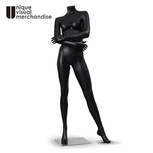 Espositore Femminile di Alta Gamma per Negozi di Abbigliamento <span class=keywords><strong>Donna</strong></span>, Manichino a Figura Intera in FRP Nero Opaco per Vetrine - Product Image 1