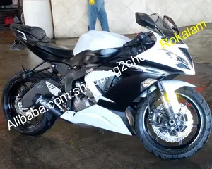 カワサキボディワークフェアリング忍者用ZX-6R 2013 2014 2015 2016 2017 2018 ZX 6R 636 ZX636 13-18ZX6Rホワイトブラックフェアリングキット