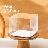 Boîte à gâteau carrée transparente avec poignée pour ensembles de boîtes d'emballage cadeau fleur