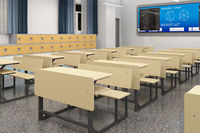 Tables et chaises de classe pour enfants, mobilier scolaire, ensemble de bureau et de chaise à deux places pour l'école indienne