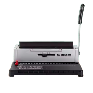 Machine à relier manuelle à fils à 34 trous <span class=keywords><strong>Perforateur</strong></span> de calendrier de table à double bobine pour offre de contrat et presse à anneaux en un - Product Image 6