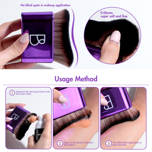 Brocha Autobronceadora BS-MALL para Rostro y Cuerpo, Brocha de Maquillaje de Lujo con Logotipo Personalizado, Mango de Plástico Vegano <span class=keywords><strong>Ultra</strong></span> Suave, Brocha Kabuki para Contorno y Bronceado - Product Image 5