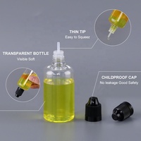 Vente de flacons compte-gouttes en plastique PET transparents, vides, rechargeables, de haute qualité, pour animaux de compagnie, 10 ml, 15 ml, 30 ml