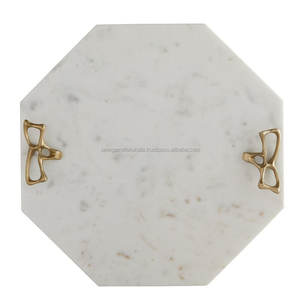 Nouveau design Plateau de service en marbre blanc Forme abstraite Plateaux de service en marbre Vente en gros Fabricant de plateaux en marbre classique de créateur - Product Image 1