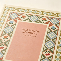 Journal de gratitude A5 à couverture rigide, motif floral rétro personnalisé, carnet de positivité quotidienne, journal de pleine conscience, cadeau