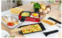 Grille à raclette et fondue portable en métal avec chauffe-plat, durable et facile à nettoyer pour les repas à la maison