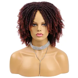 New Arrival Short Twist Wigs for Black Women and Men 6 Inch Crochet Braids Dreadlocks Afro Curly Synthetic Dreadlock Wig